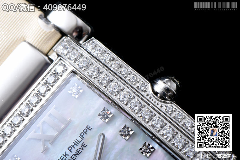 百达翡丽TWENTY~4系列4908/200G-011 镶钻石英女表